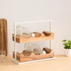 Botellero para 6 botellas beige 35cm