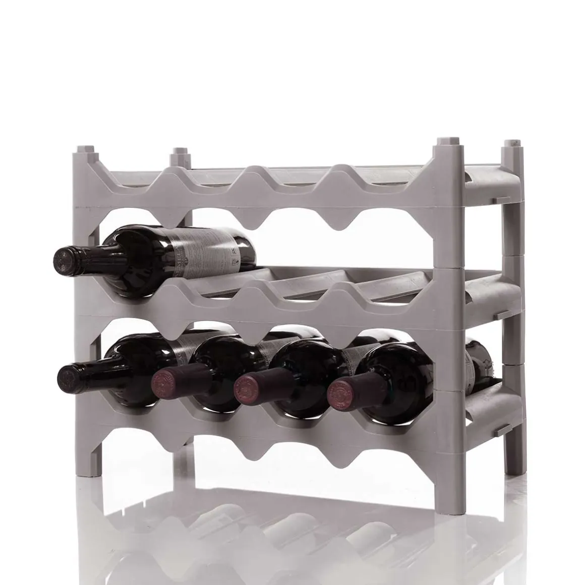 Botellero para 12 botellas gris pardo