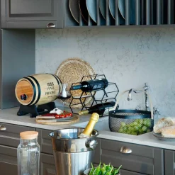 Botellero Para 6 Botellas Metal/Madera