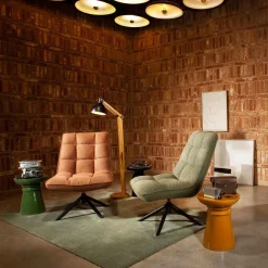 Butaca Giratória Mel De Tejido Verde