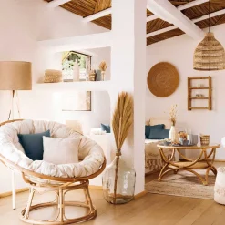 Butaca Papasan De Bambú Natural