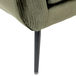 Butaca SOLARO SLOW TIME verde caqui de terciopelo