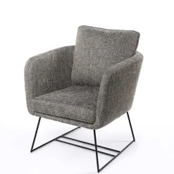 Butaca TIM gris con patas metálicas negras