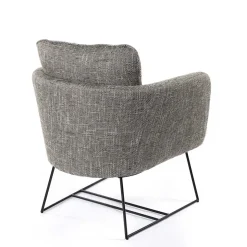 Butaca TIM gris con patas metálicas negras