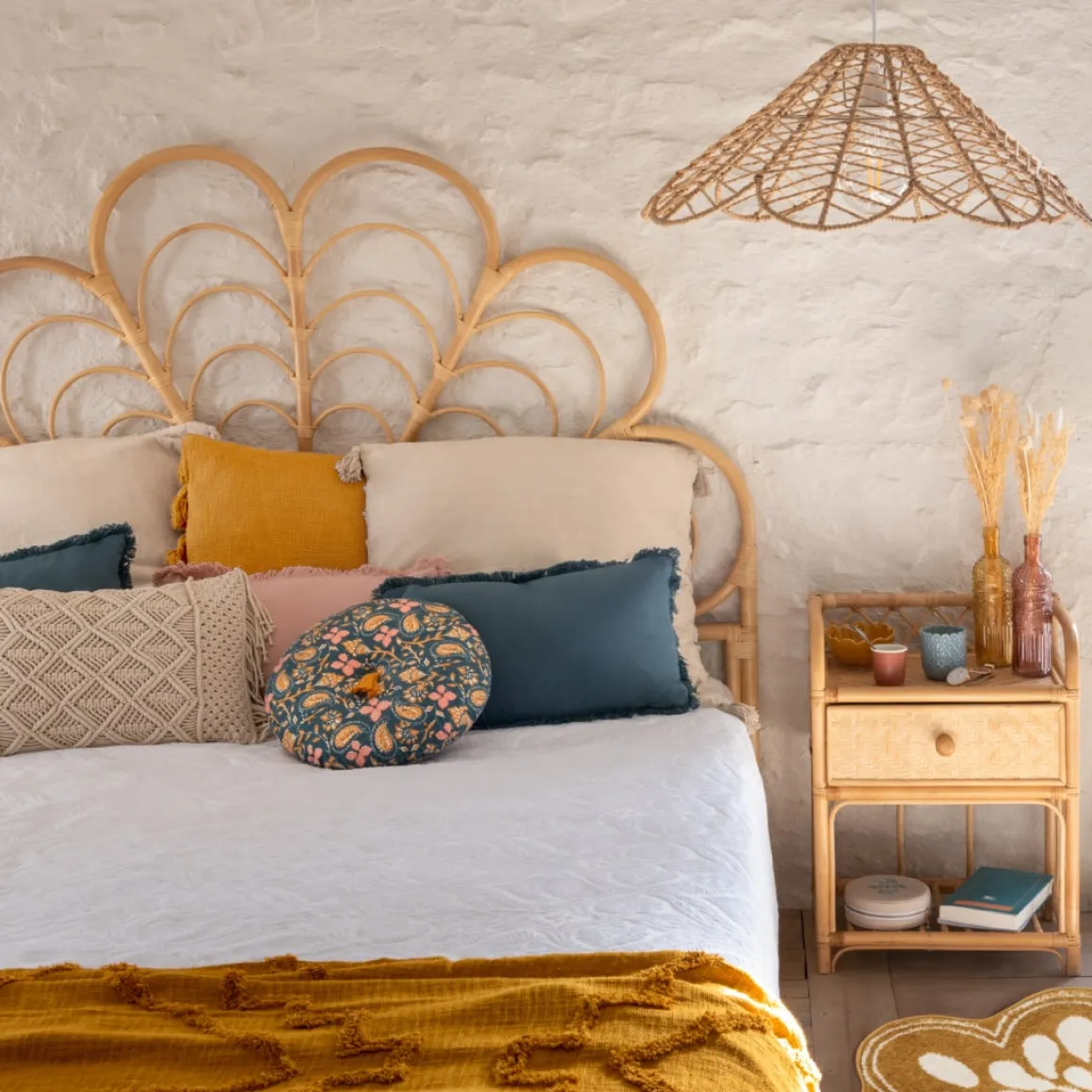 Cabecero Folk Ratán Beige