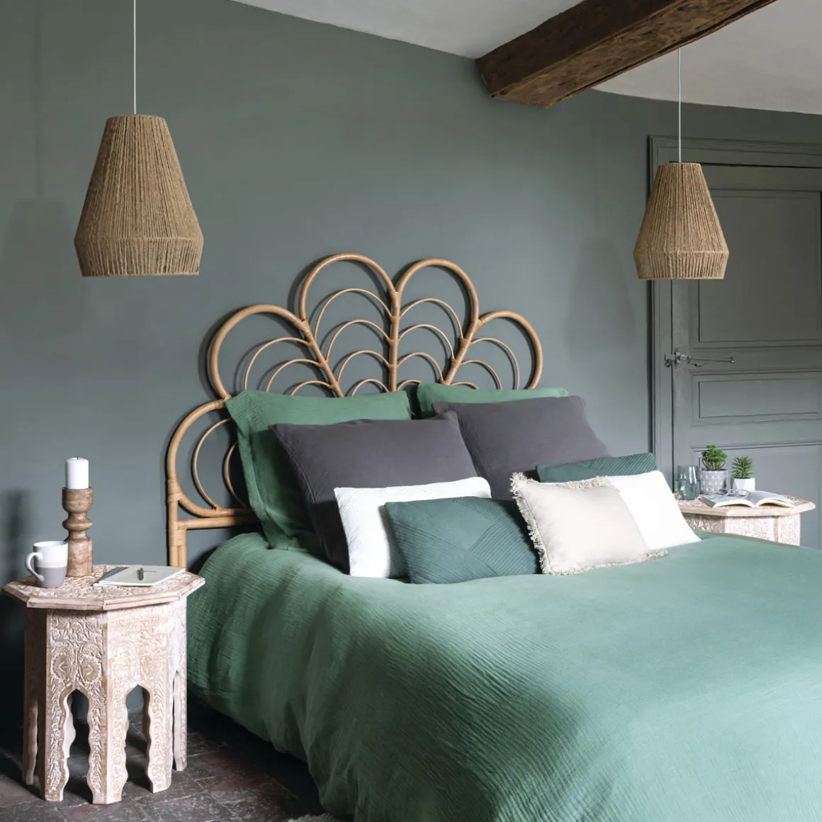 Cabecero Folk Ratán Beige