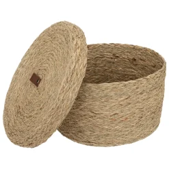 Caja ARIANNA beige de rafia 28cm