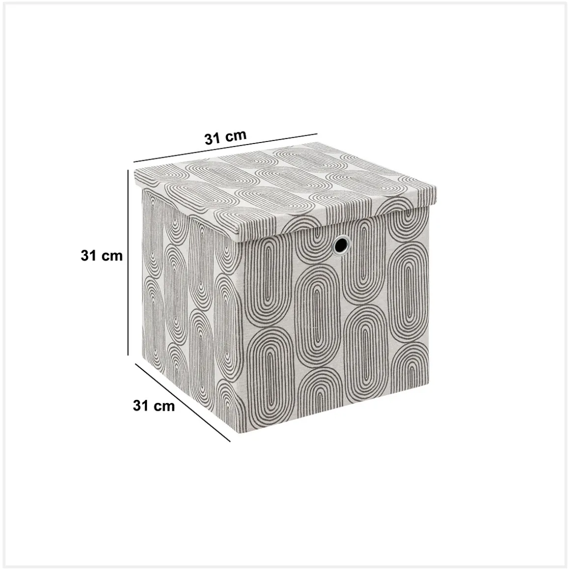 Caja de almacenaje con estampado 31x31cm