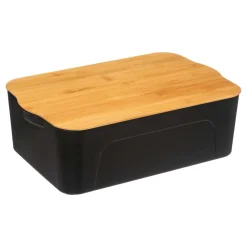 Caja De Almacenaje C/Tapa De Bambú 13.5L