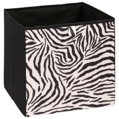 Caja de almacenaje estampado cebra 31x31cm