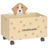 Caja de almacenaje SCOTT beige con ruedas