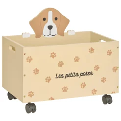 Caja de almacenaje SCOTT beige con ruedas