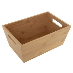 Caja De Bambú C/2 Asas 30x20x13Cm