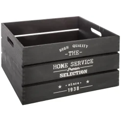 Caja De Madera Factory Negra 40x30x22Cm