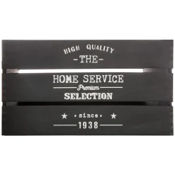 Caja De Madera Factory Negra 34x24x18Cm