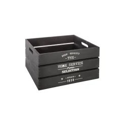 Caja De Madera Factory Negra 25x15x12Cm