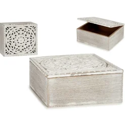 Caja Decorativa De Madera 16.5x19.5x8Cm