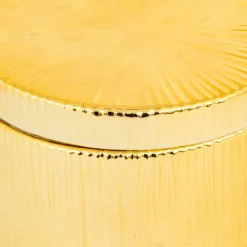 Caja Redonda De Cerámica Dorada