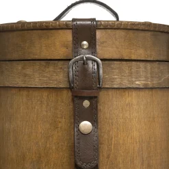 Caja Redonda De Madera 21x20x20.5Cm