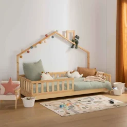Cama MONTESSORI casa natural 90x190cm