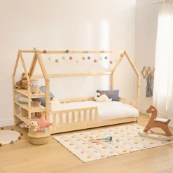 Cama Montessori con estantes 90x190cm