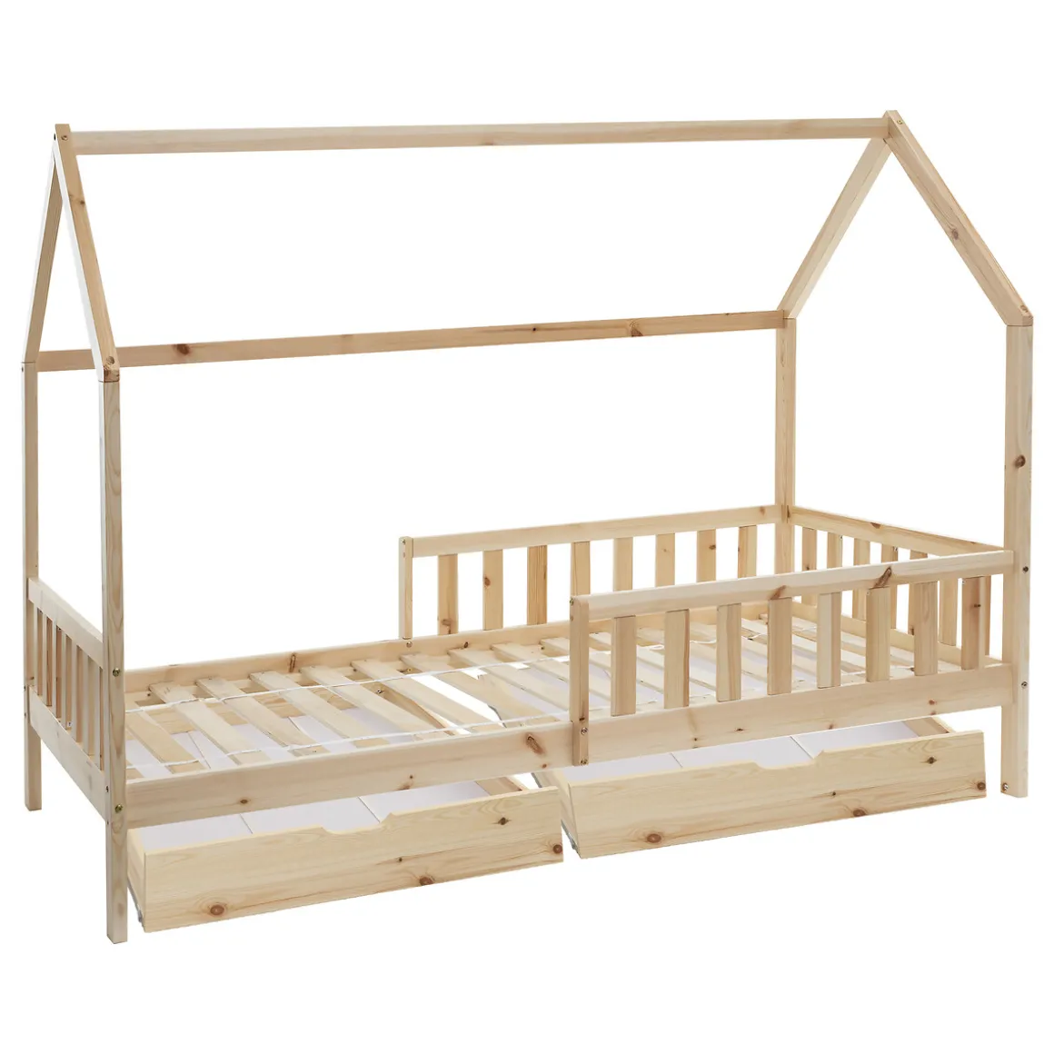 Cama Montessori Natural Con 2 Cajones
