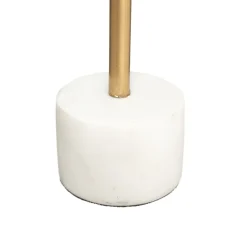 Candelabro Metal Dorado Base Mármol 27Cm