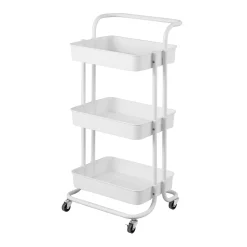 Carrito auxiliar blanco con 3 niveles