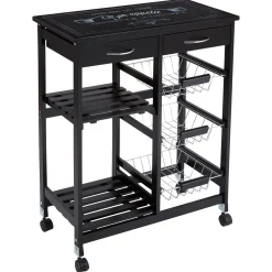 Carrito Auxiliar Cocina negro