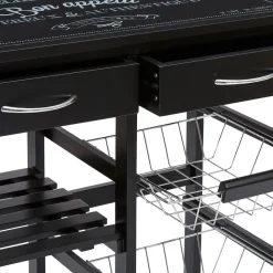 Carrito Auxiliar Cocina negro