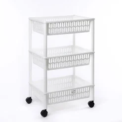 Carrito auxiliar con 3 cestas blanco