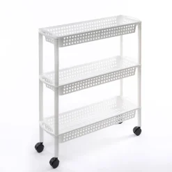 Carrito auxiliar con 3 cestos blanco