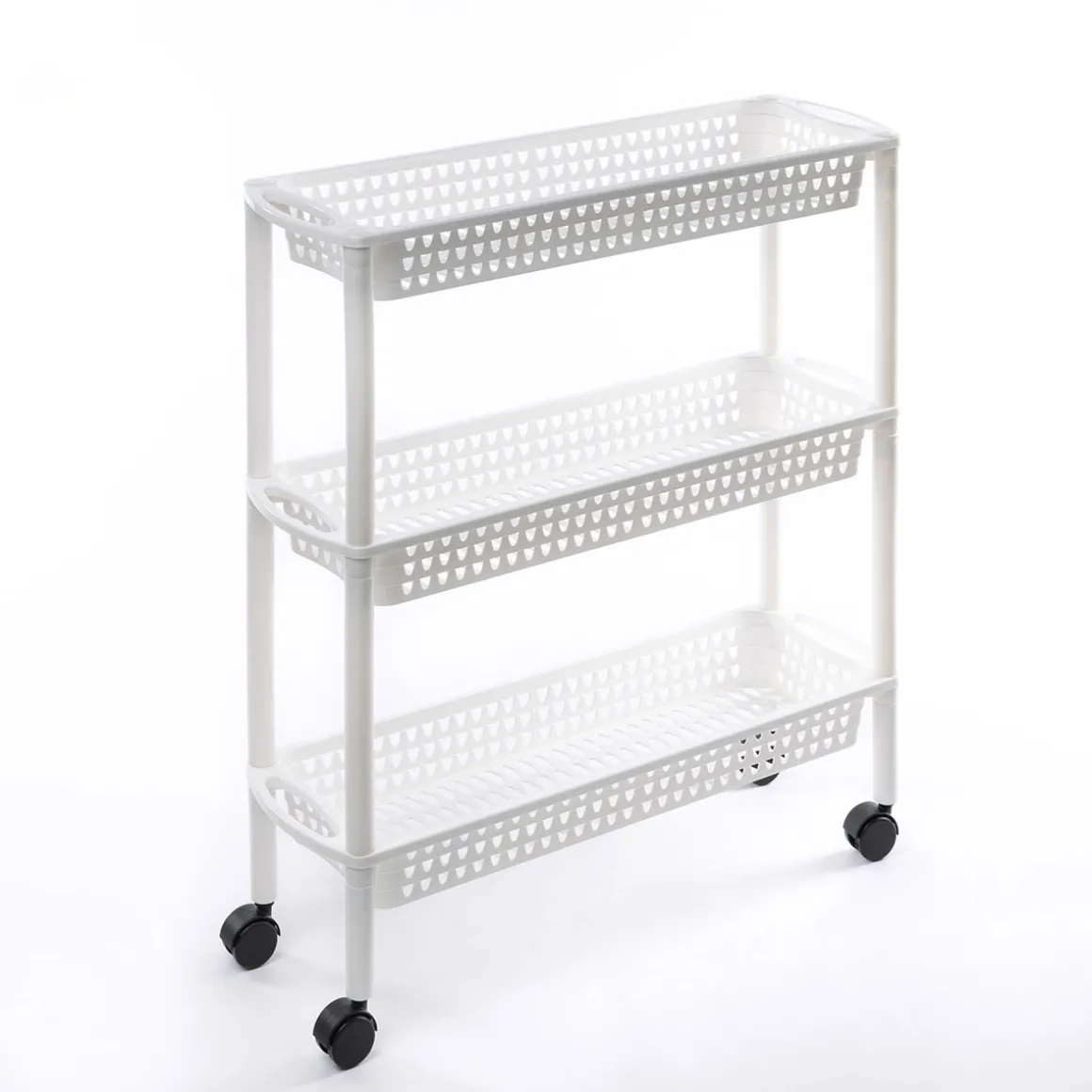 Carrito auxiliar con 3 cestos blanco