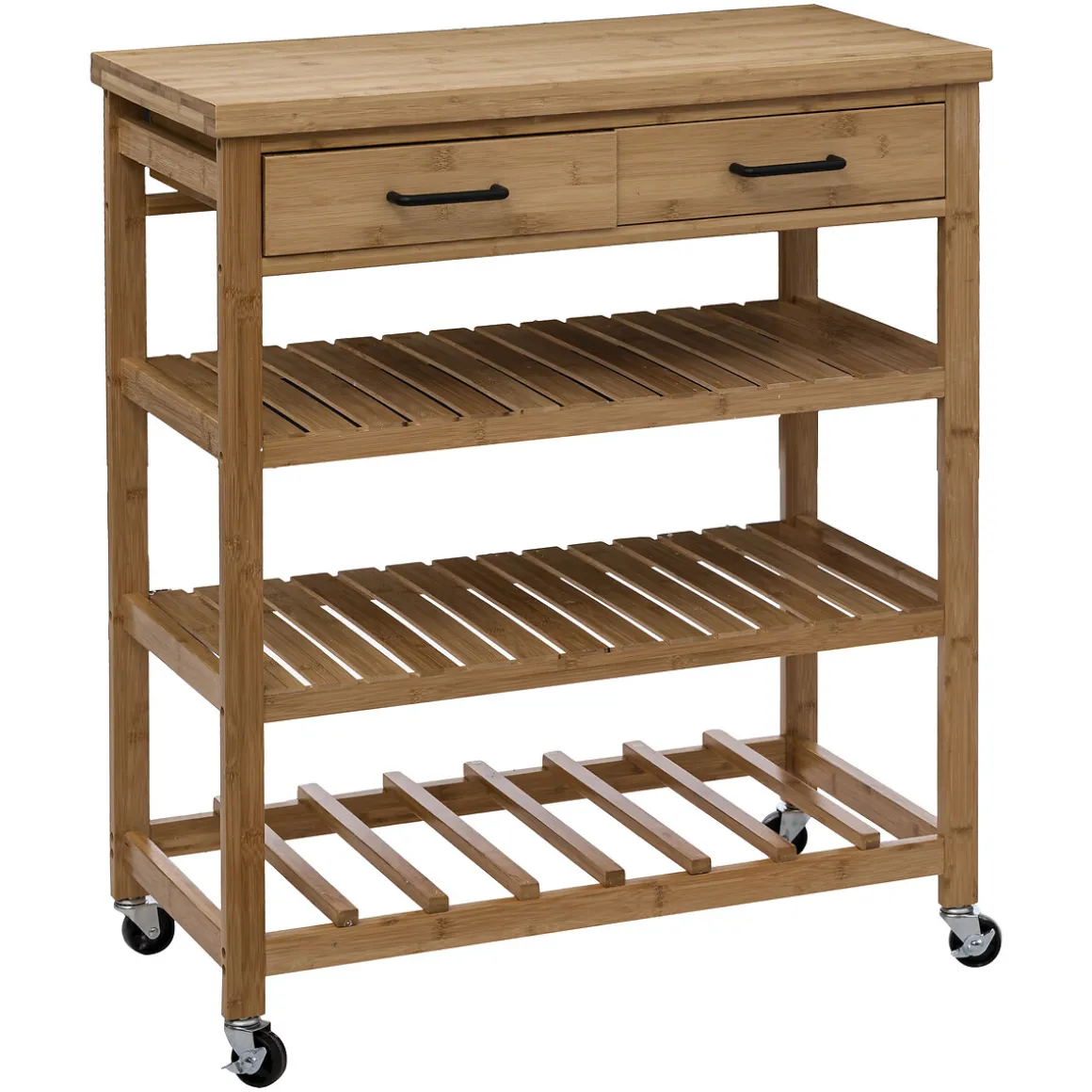 Carrito auxiliar de cocina de bambú c/3 estantes