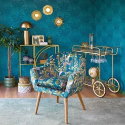 Carrito auxiliar dorado de metal DOLCE RIVIERA