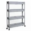 Carrito auxiliar gris extensible con 4 cestos