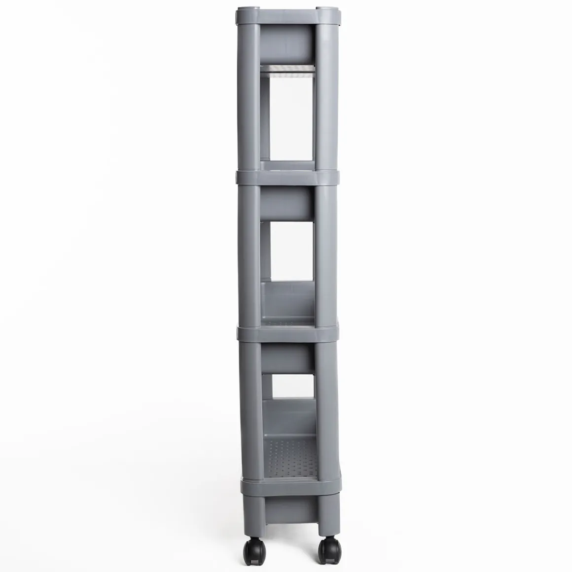 Carrito auxiliar gris extensible con 4 cestos