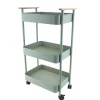 Carrito auxiliar verde con 3 bandejas
