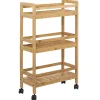 Carrito Multiusos De Bambú 3 Estantes