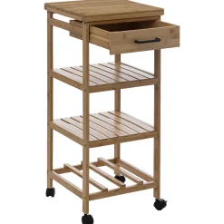 Carrito Multiusos De Bambú 3 Estantes