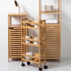 Carrito P/Baño C/Ruedas Y 3 Estantes