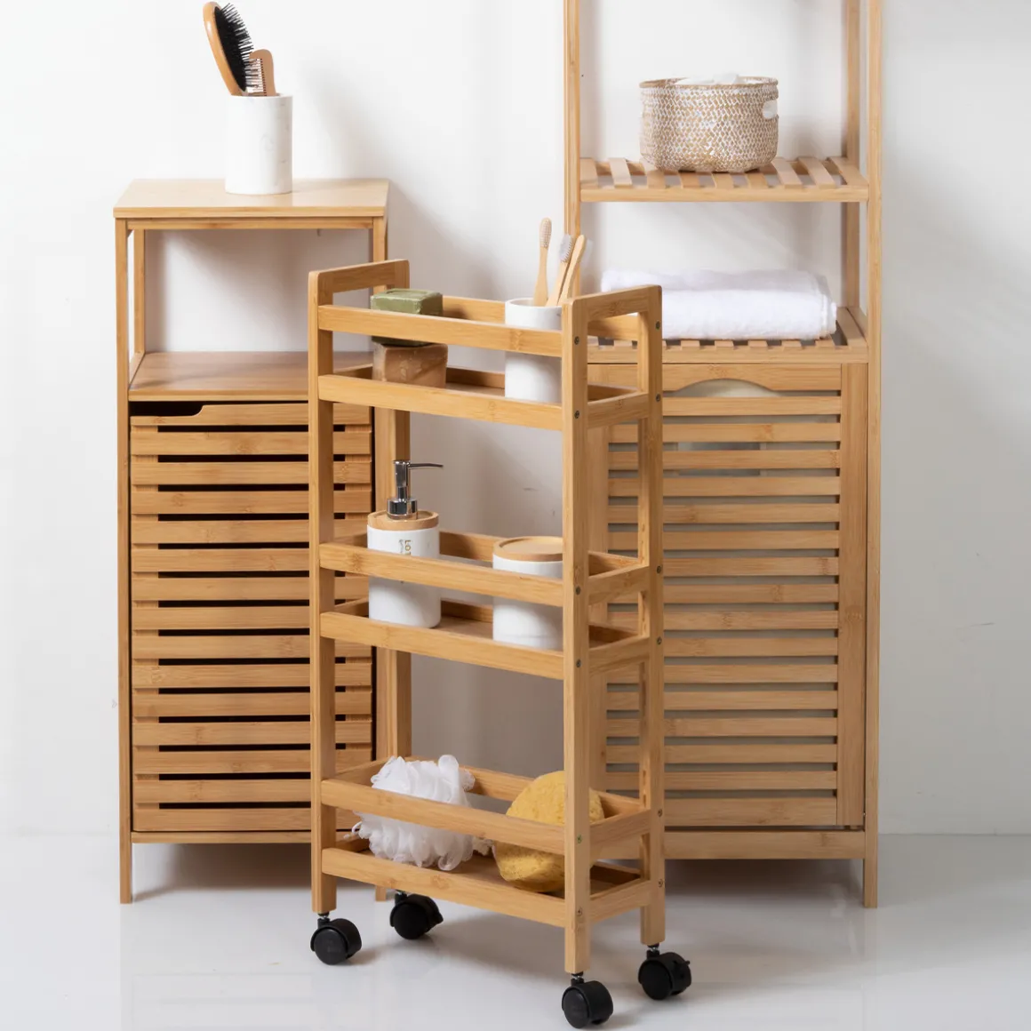 Carrito P/Baño C/Ruedas Y 3 Estantes