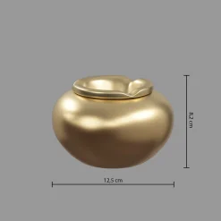 Cenicero Redondo Dorado 12.5x8Cm