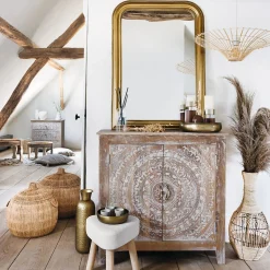 Centro de mesa OASIS dorado martillado 30.5cm