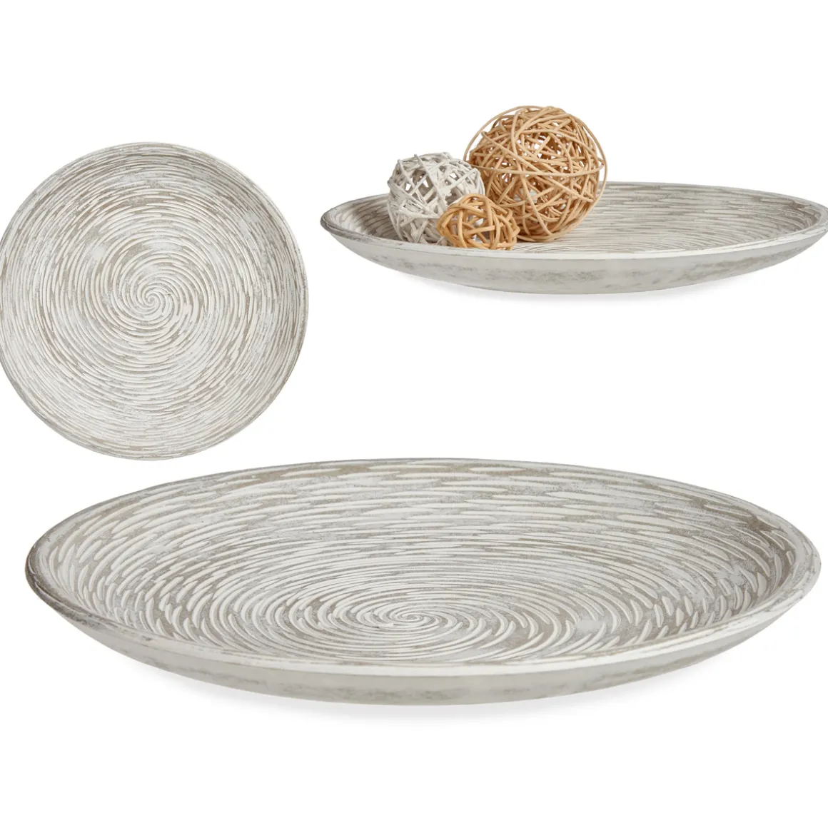 Centro De Mesa Redondo De Madera 29.5Cm