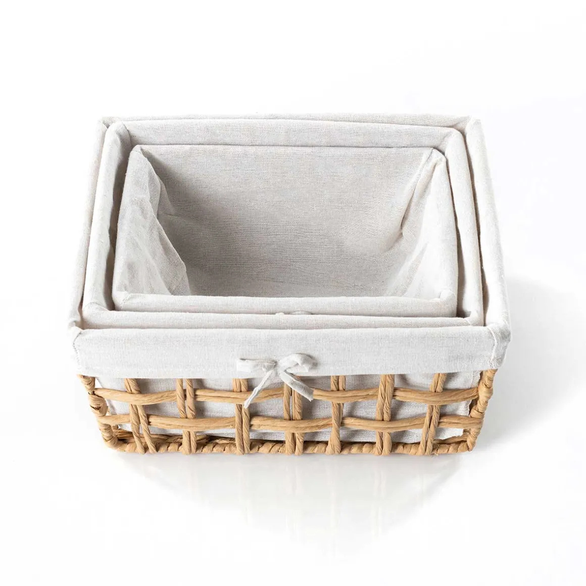 Cesta baño natural y lino 20x28cm