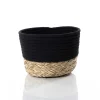 Cesta baño negro natural 20x25cm