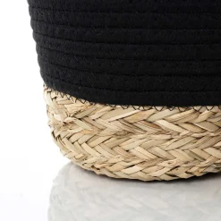 Cesta baño negro natural 20x25cm