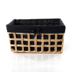 Cesta baño negro y beige 28x35cm