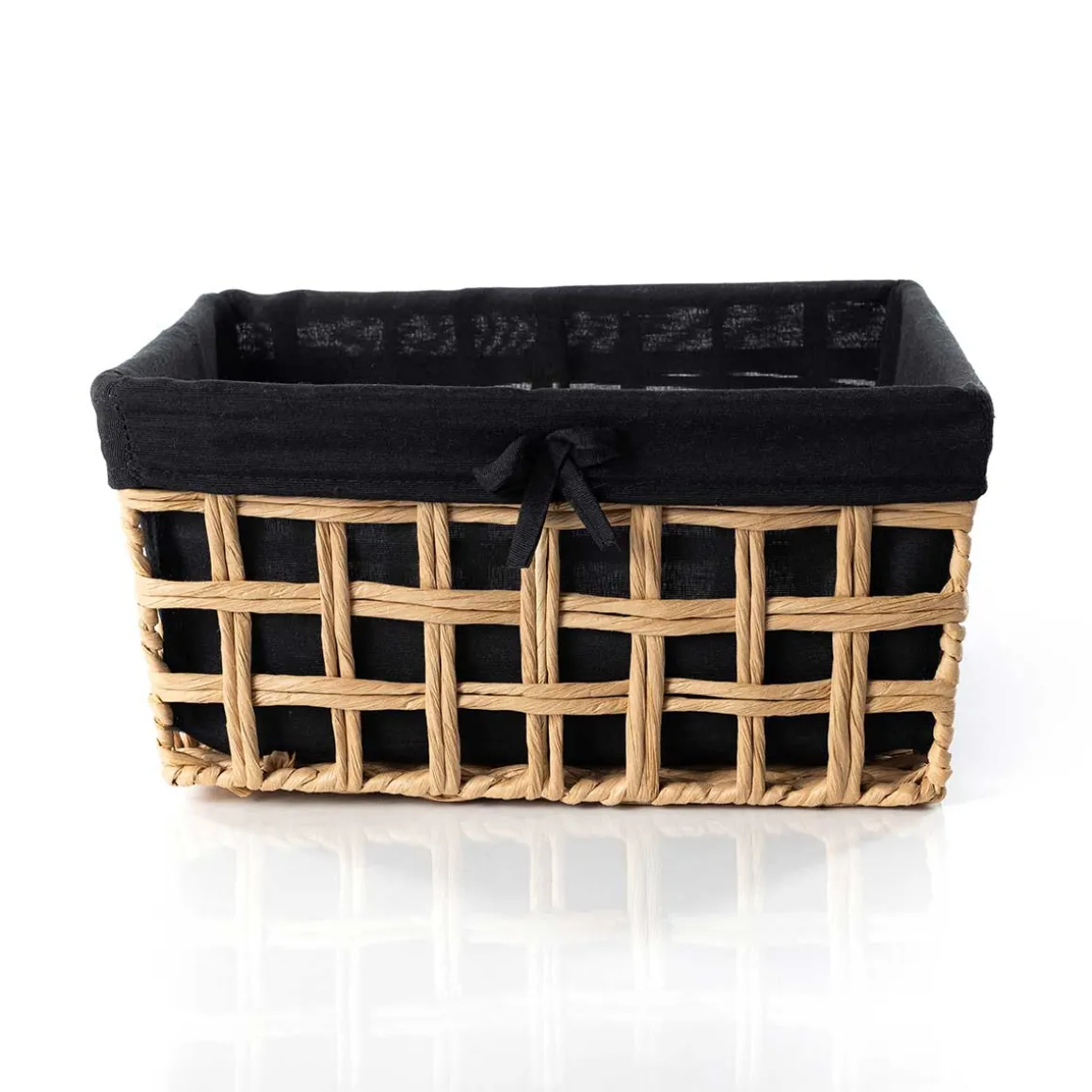 Cesta baño negro y beige 28x35cm